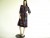 Vintage 1980's Leslie Fay Rainbow Stripe Print Dress