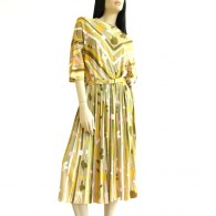 Vintage 1960s J. Harlan Mitered Stripe Dress NWT