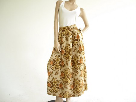 Vintage 1960's/1970's Floral Chenille Maxi Skirt