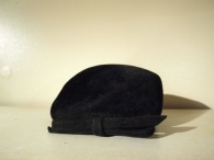 Vintage Black Velour Bow Flat Cap