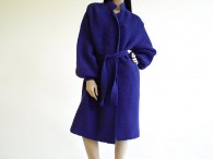Vintage Purple Slouchy Crochet Knit Sweater Coat