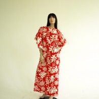 Vintage 1960s 70s Hawaiian Caftan Maxi Dress