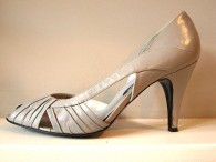 Vintage Grey Nickels Peep Toe Pump