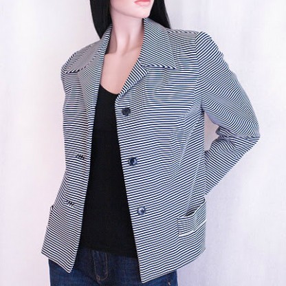 Vintage 1960's Navy & White Striped Blazer