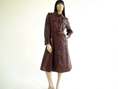 Vintage 1970s Etienne Aigner Coat - Burgundy Leather Trench