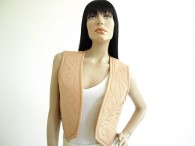 Vintage 1970s Malcolm Starr Peach Scroll Vest
