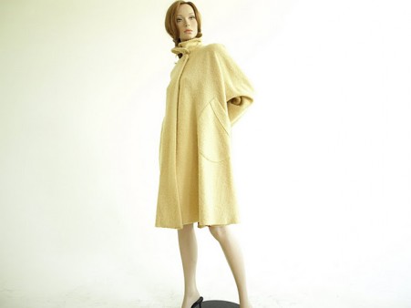 Vintage 1960s Swing Coat - Monte Saro & Prozan Cream Boucle Cape