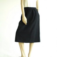 Vintage A-Line Black Wool Midi Skirt