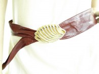 Vintage 1970s/1980s Leather Shop Sea Shell Burgundy Leather