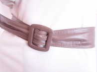 Vintage Taupe Leather Cinch Belt