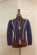 Vintage 1970s Blue Ditsy Floral Lace Jacket